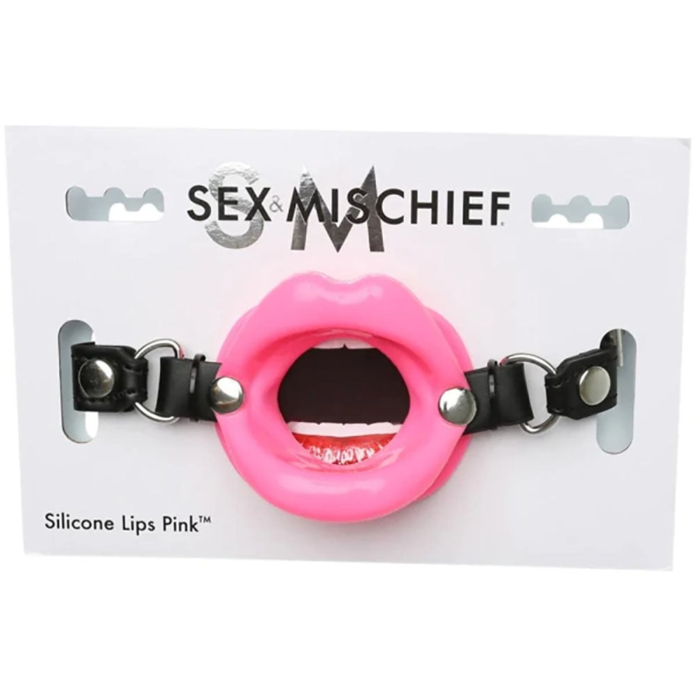 Sex & Mischief Silicone Lips Mouth Gag Pink Pink Mouth Restraint