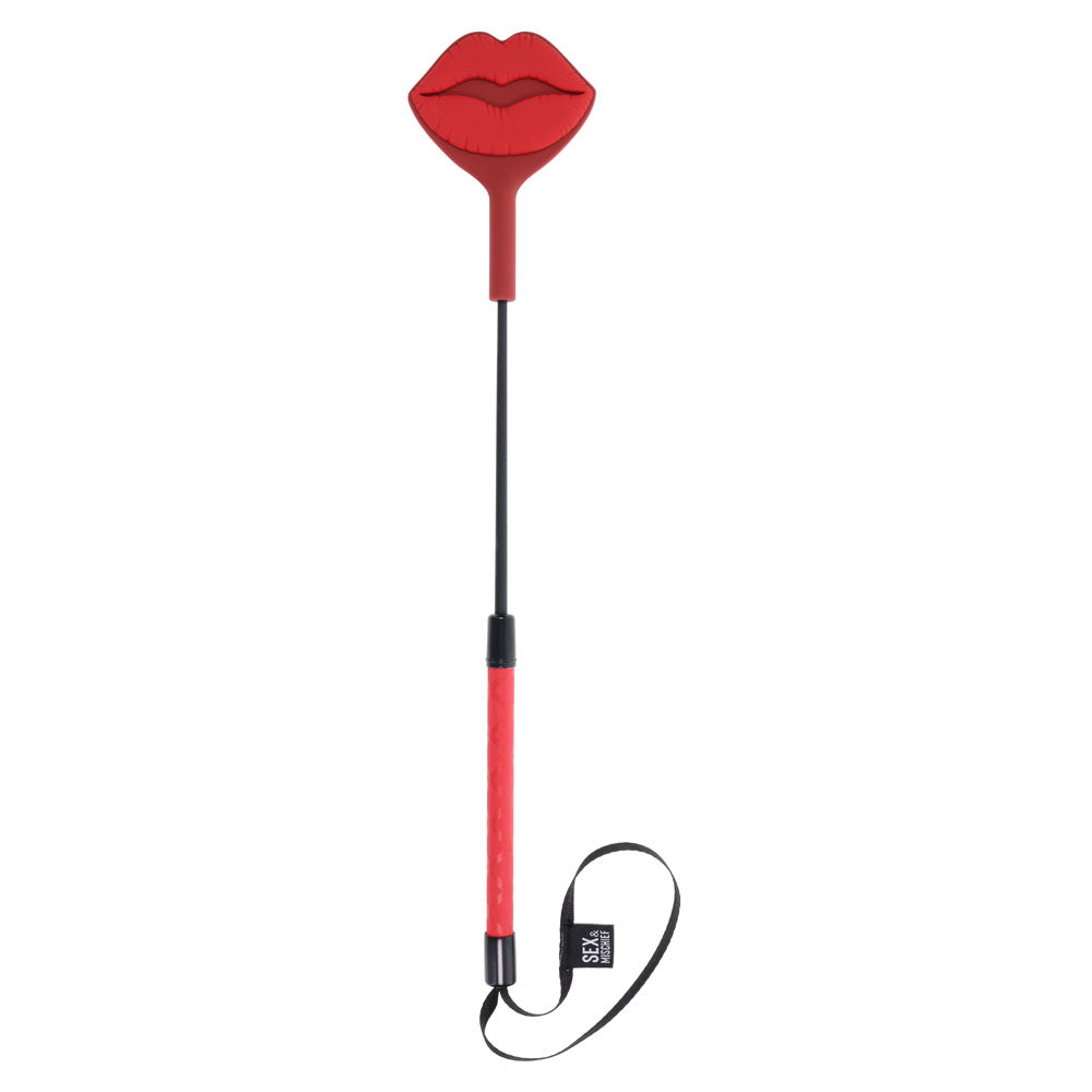 S&M Exs & Ohs Kiss Crop Red Silicone Tipped Crop Whip