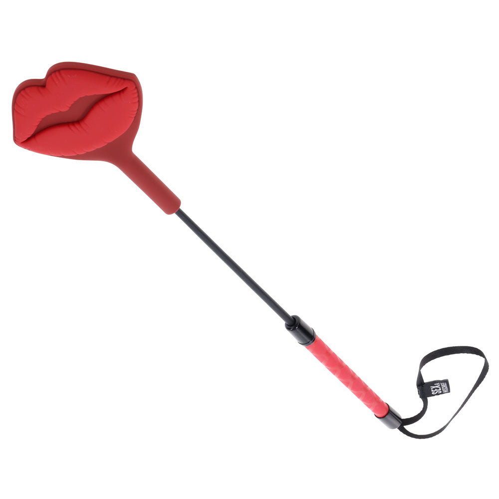 S&M Exs & Ohs Kiss Crop Red Silicone Tipped Crop Whip