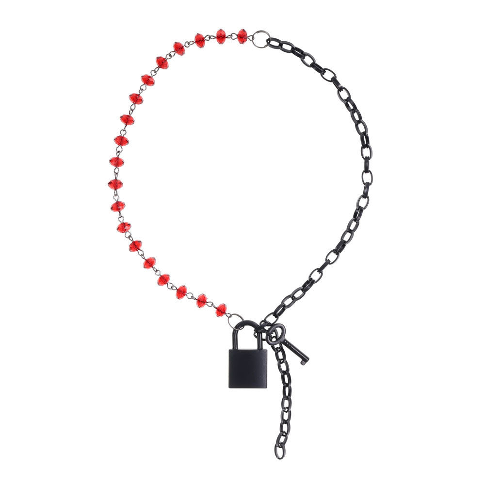 S&M Exs & Ohs Crystal Day Collar Red/Black Collar Jewellery