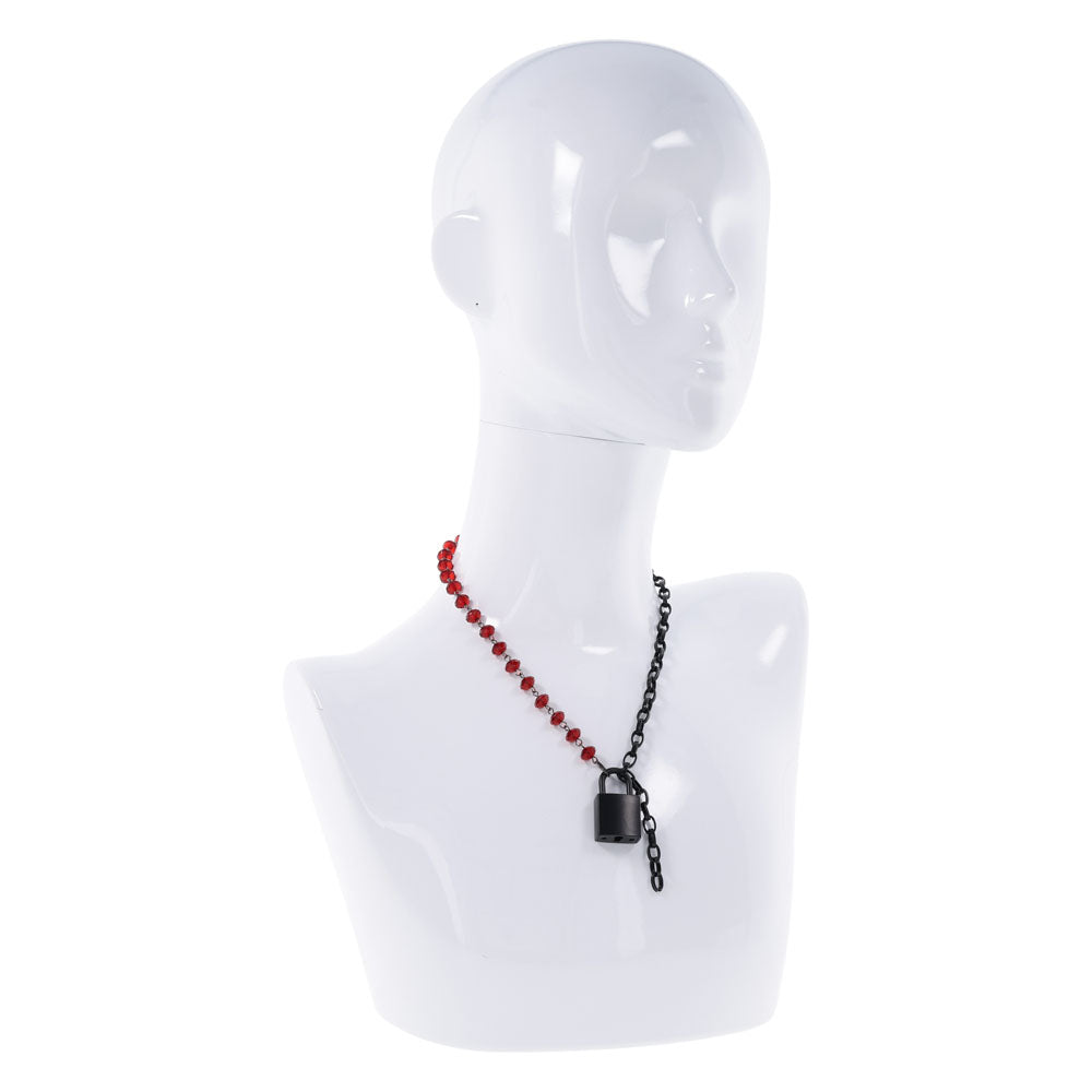S&M Exs & Ohs Crystal Day Collar Red/Black Collar Jewellery