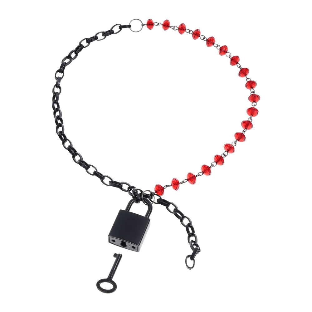 S&M Exs & Ohs Crystal Day Collar Red/Black Collar Jewellery