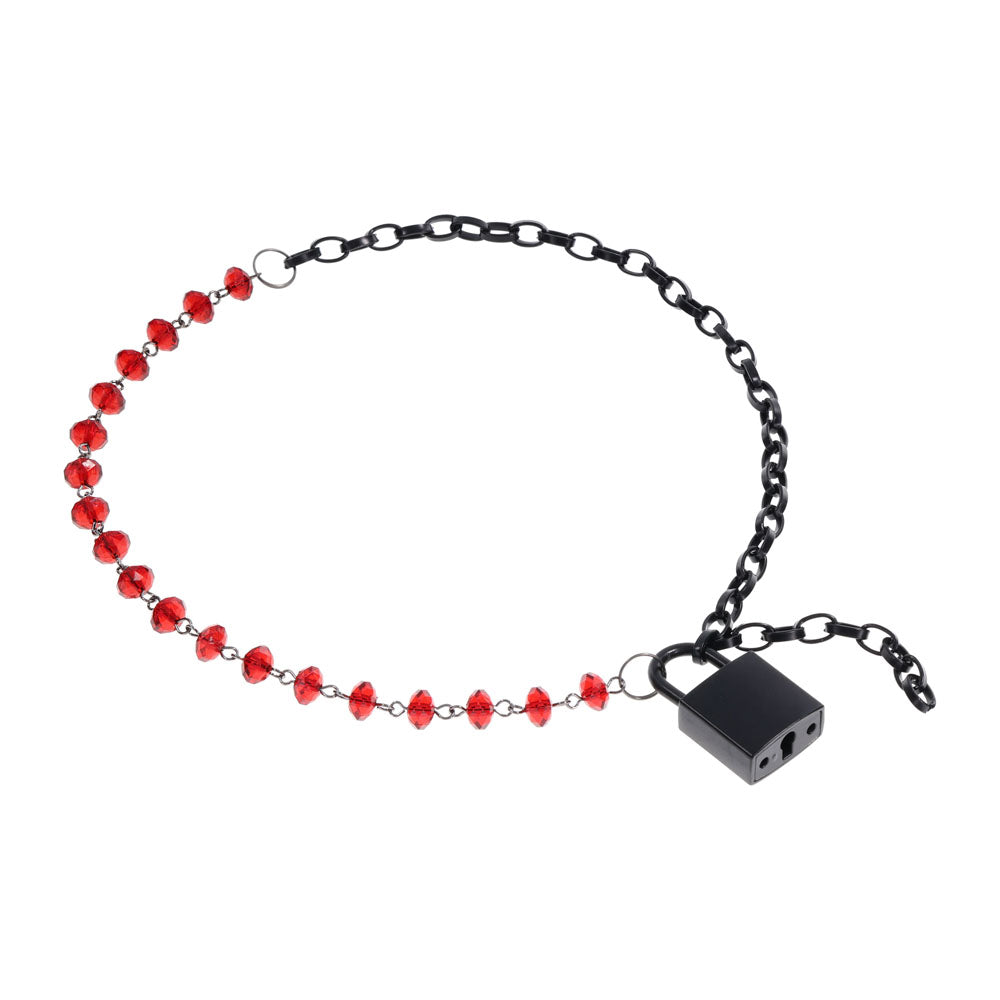 S&M Exs & Ohs Crystal Day Collar Red/Black Collar Jewellery