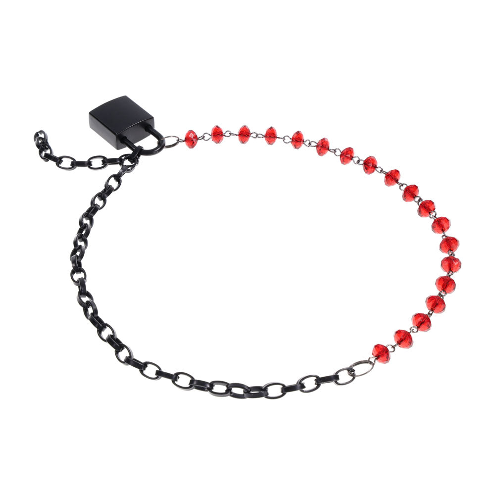S&M Exs & Ohs Crystal Day Collar Red/Black Collar Jewellery