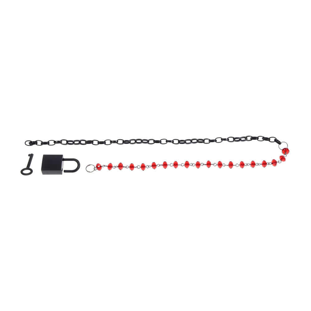 S&M Exs & Ohs Crystal Day Collar Red/Black Collar Jewellery