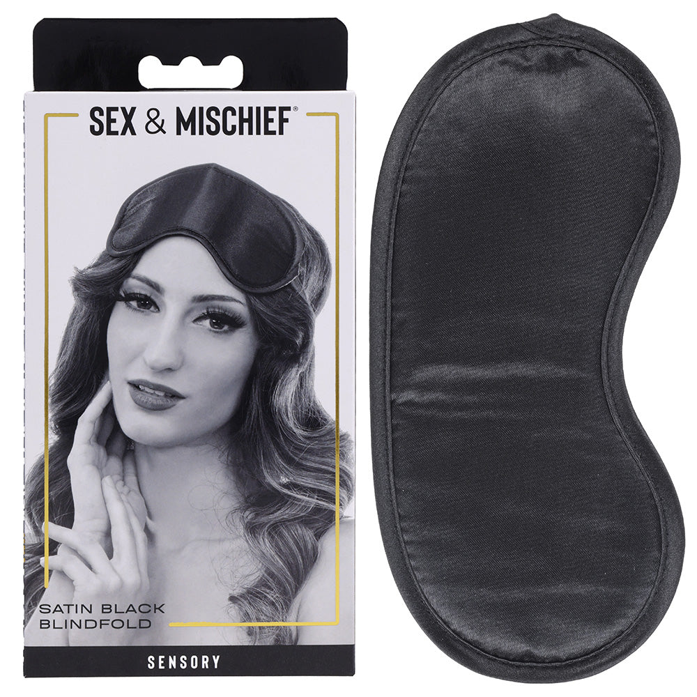 Sex & Mischief Satin Blindfold Black Black Blindfold