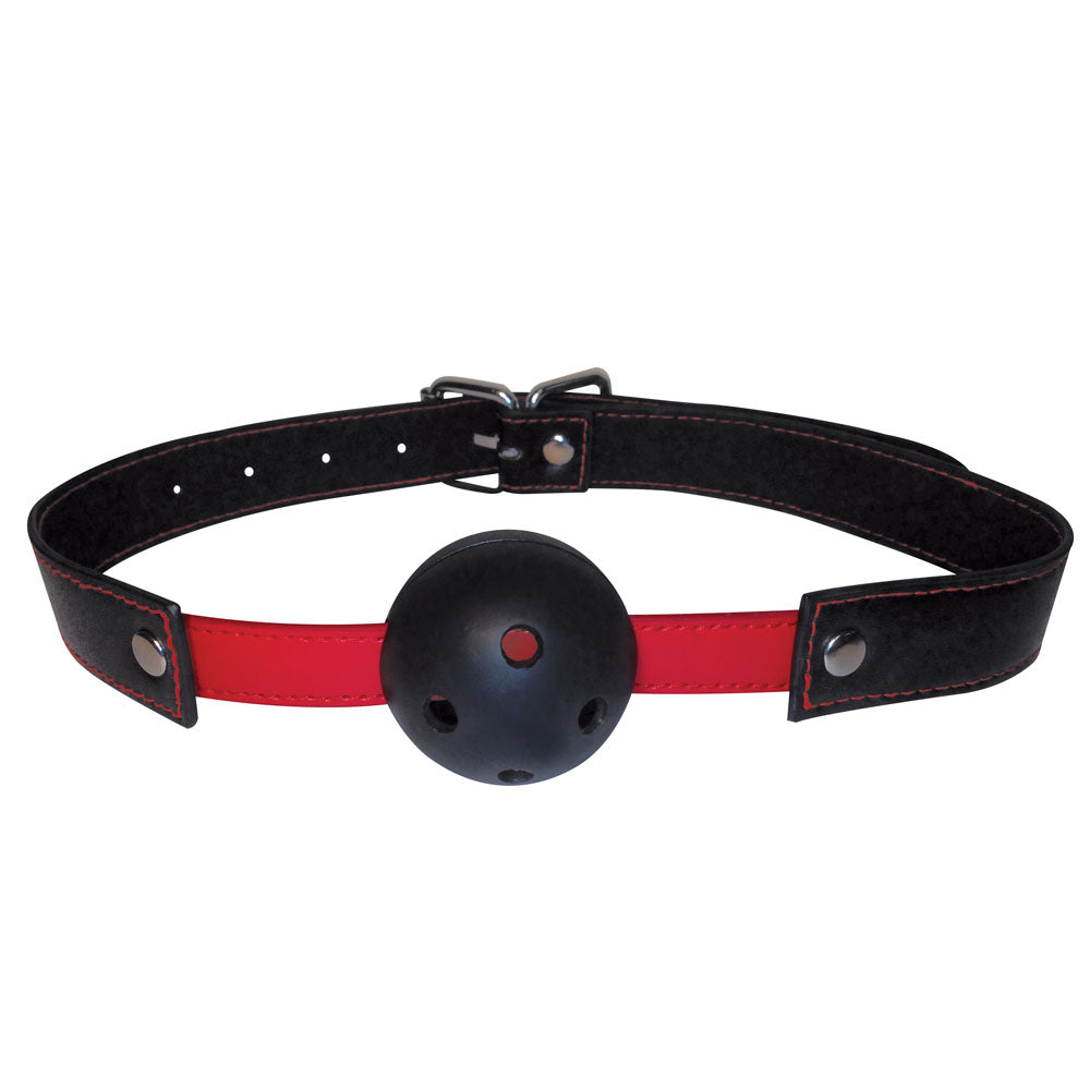 Sex & Mischief Hush Ball Gag Black/Red Mouth Restraint