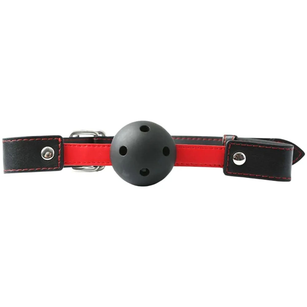 Sex & Mischief Hush Ball Gag Black/Red Mouth Restraint