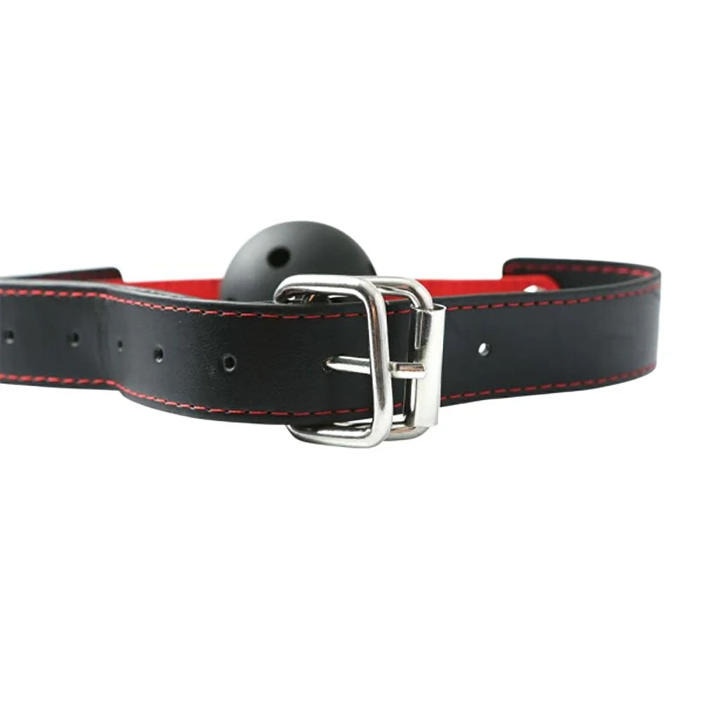 Sex & Mischief Hush Ball Gag Black/Red Mouth Restraint
