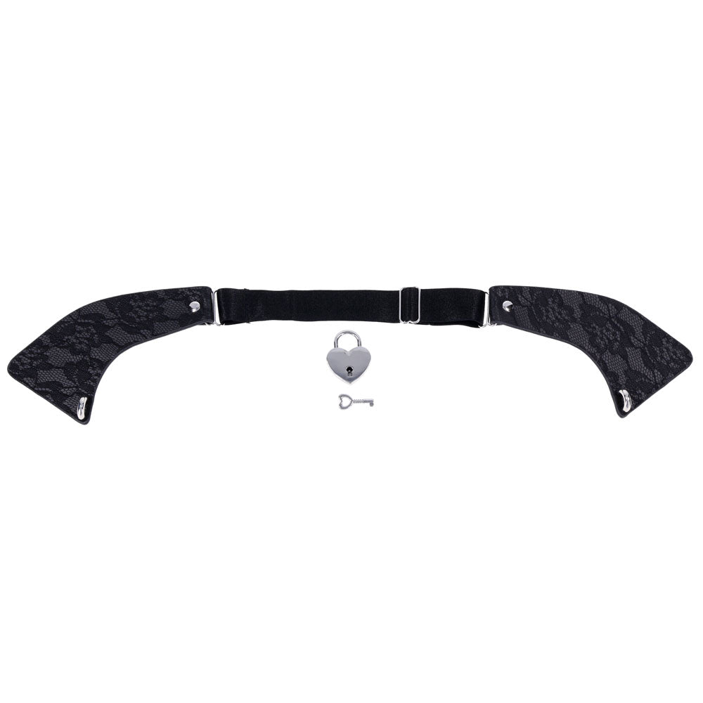Sex & Mischief Heartbound Lace Day Collar Black Submission Collar