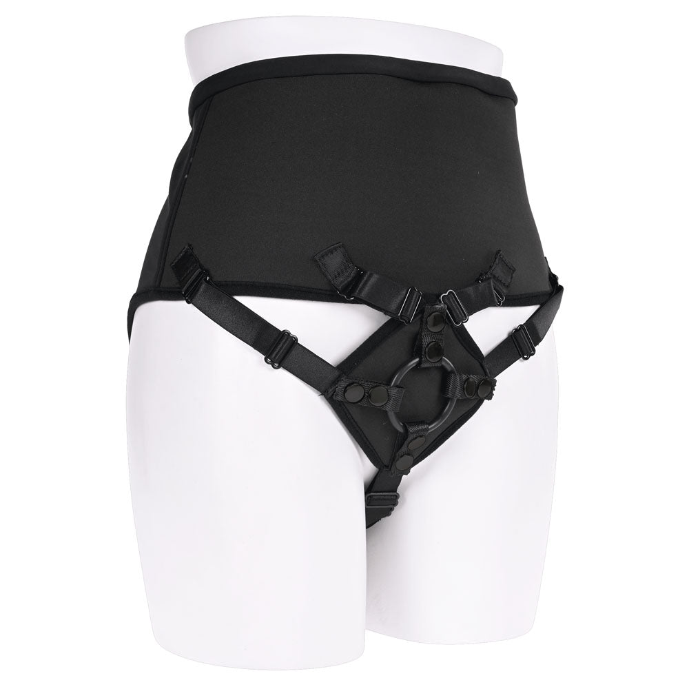 Sportsheets High Waisted Corset Strap On Black Adjustable Strap On Harness (No Probe Included)