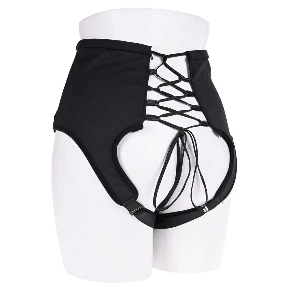 Sportsheets High Waisted Corset Strap On Black Adjustable Strap On Harness (No Probe Included)