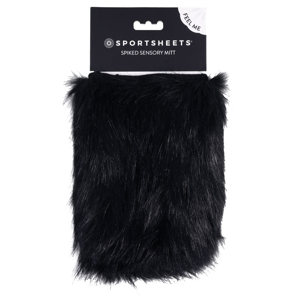 Sportsheets Spiked Sensory Mitt Black Furry Mitt With Spikes