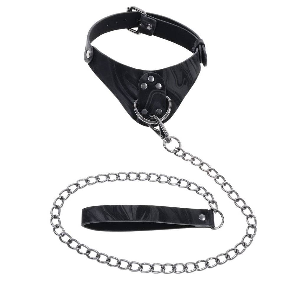 Sportsheets Velvet Noir Collar & Leash Black Restraint & Leash