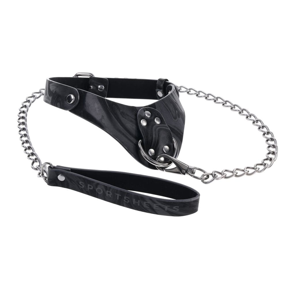 Sportsheets Velvet Noir Collar & Leash Black Restraint & Leash