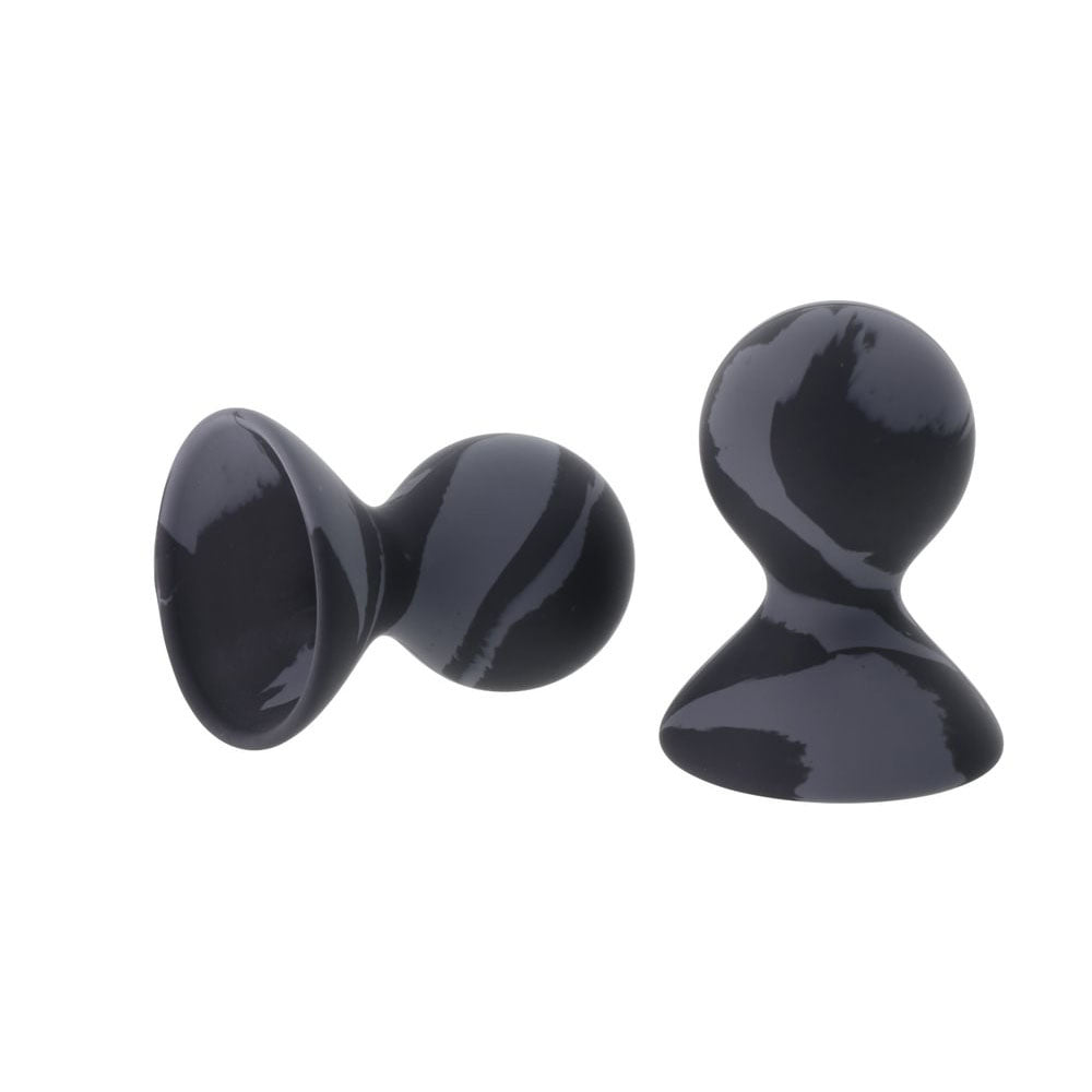 Sportsheets Velvet Noir Silicone Nipple Suckers Black/Grey Nipple Suckers Set Of 2