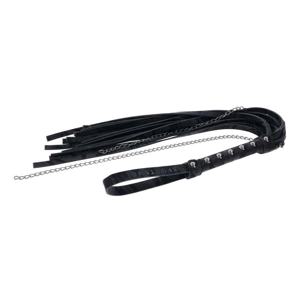 Sportsheets Velvet Noir Chain Flogger Black 43 Cm Flogger Whip