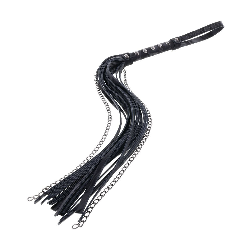 Sportsheets Velvet Noir Chain Flogger Black 43 Cm Flogger Whip