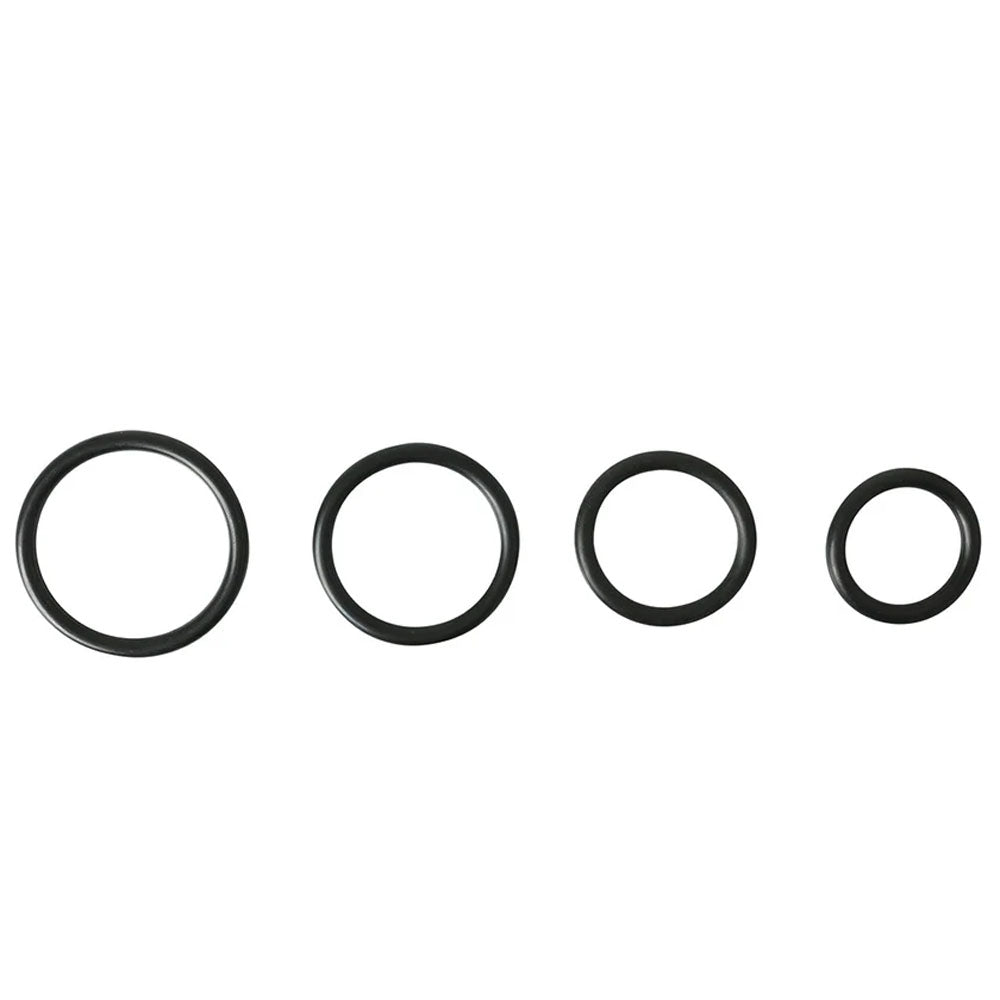 Sportsheets Rubber O Ring 4 Pack Black Rings 4 Pack