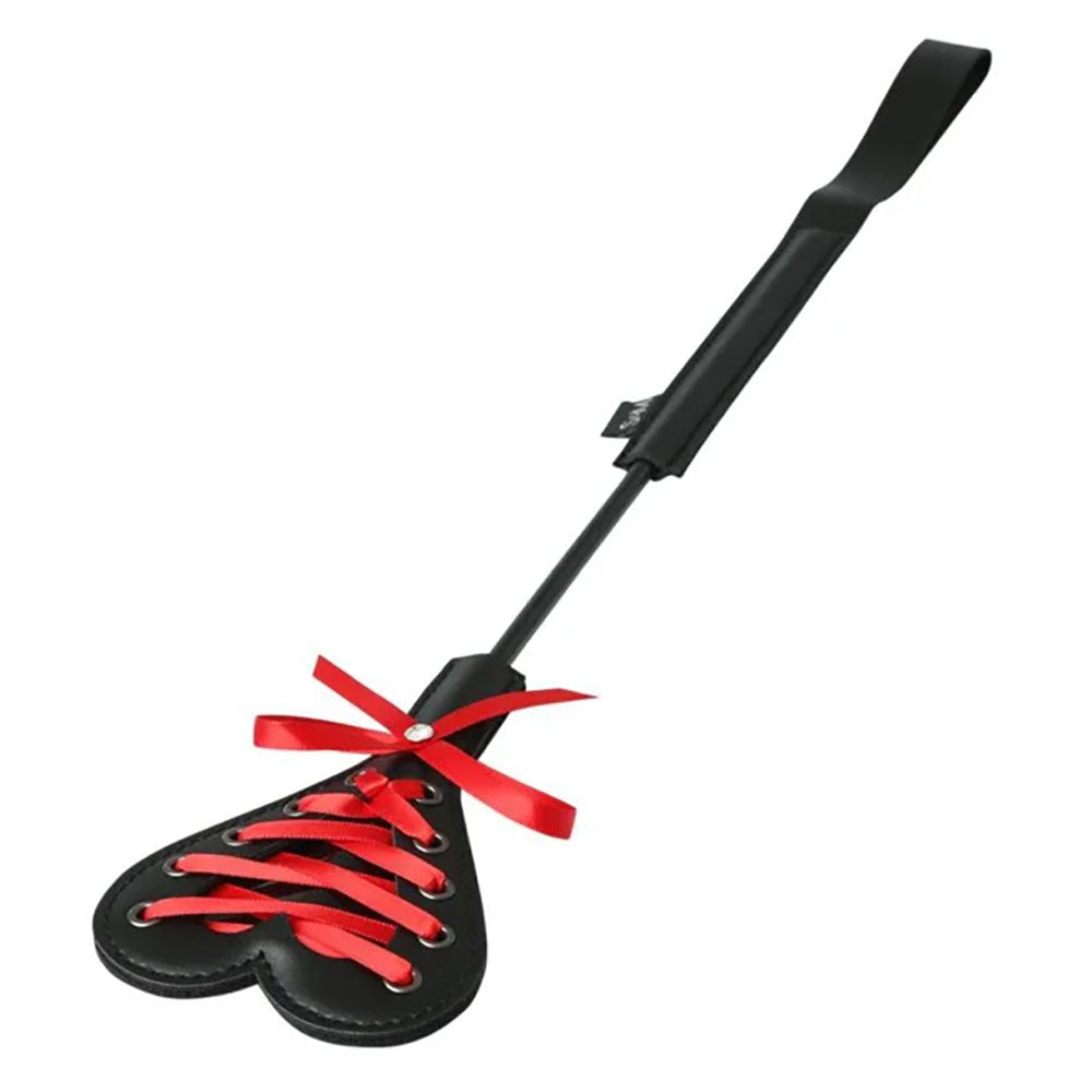 Sex & Mischief Heart Beat Crop Black/Red 37.5 Cm Crop Whip