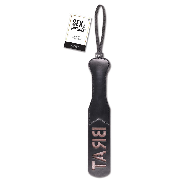 Sex & Mischief Brat Paddle Black Spanking Paddle