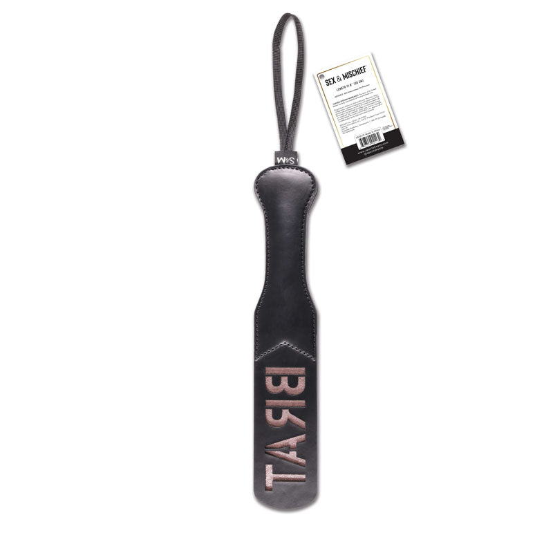 Sex & Mischief Brat Paddle Black Spanking Paddle