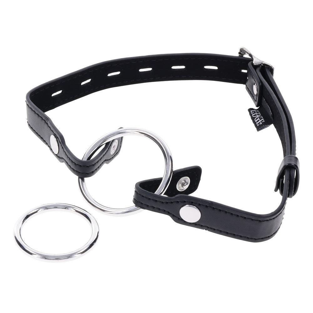 Edge Interchangeable Ring Gag Black Mouth Gag Restraint With 2 Interchangeable Pieces