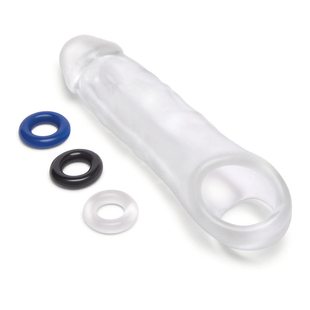 Size Up 2 Inch See Thru Penis Extender With Ball Loop Clear 5 Cm (2'') Penis Extension Sleeve