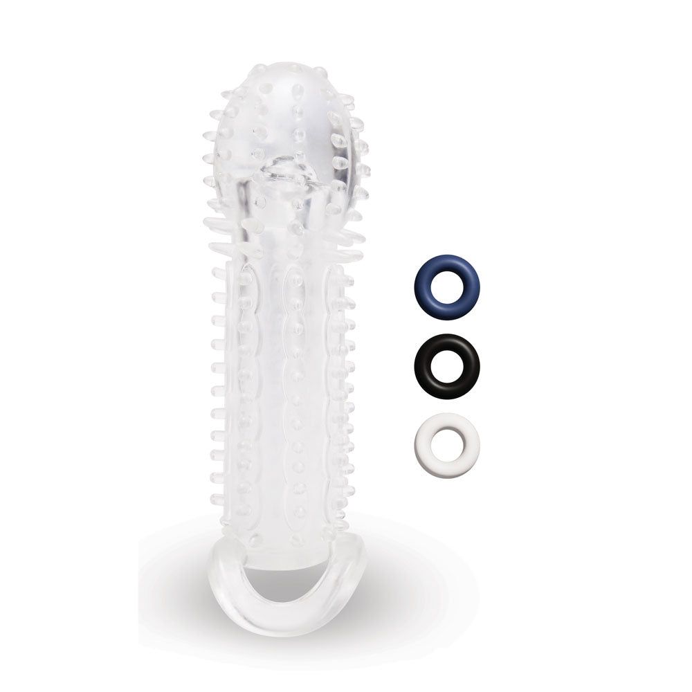 Size Up 1.5 Inch See Thru Stretch Penis Extender Clear 3.8 Cm (1.5'') Penis Extension Sleeve