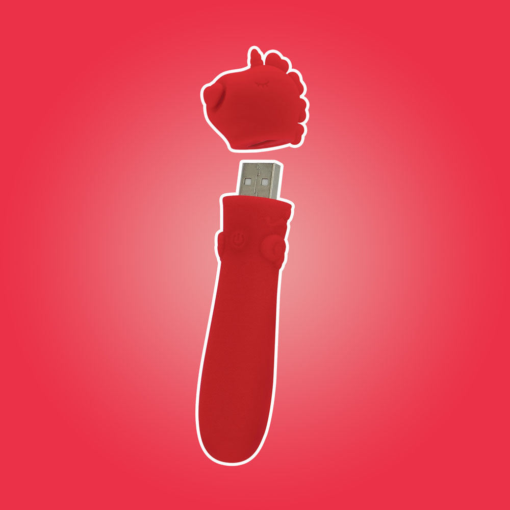 Unihorn Usb Bullet Cupid's Beau Red Usb Rechargeable Vibrating Bullet