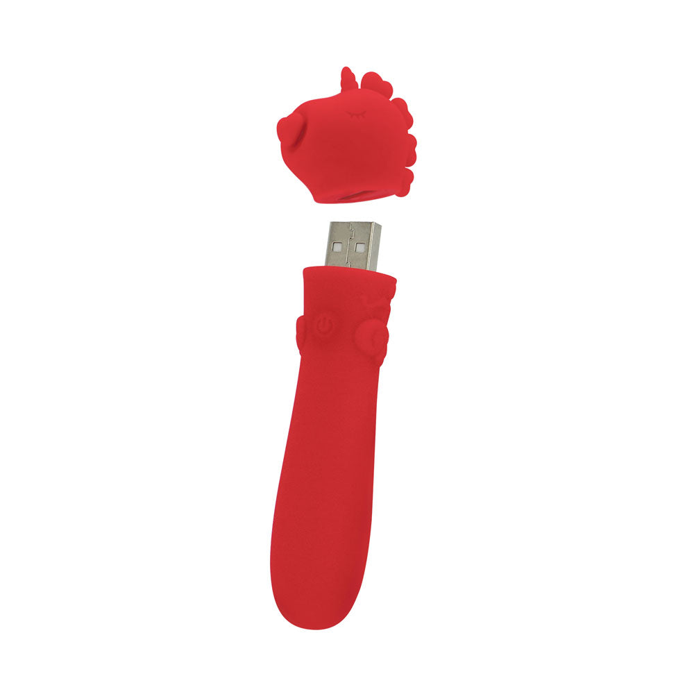 Unihorn Usb Bullet Cupid's Beau Red Usb Rechargeable Vibrating Bullet