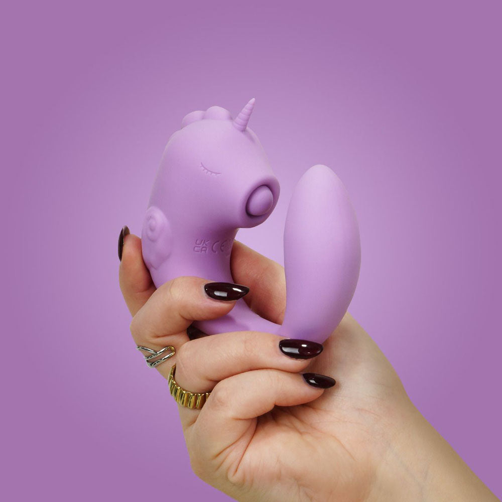 Unihorn C Horse Marina Lilac Lilac Usb Rechargeable Dual Unicorn Vibrator