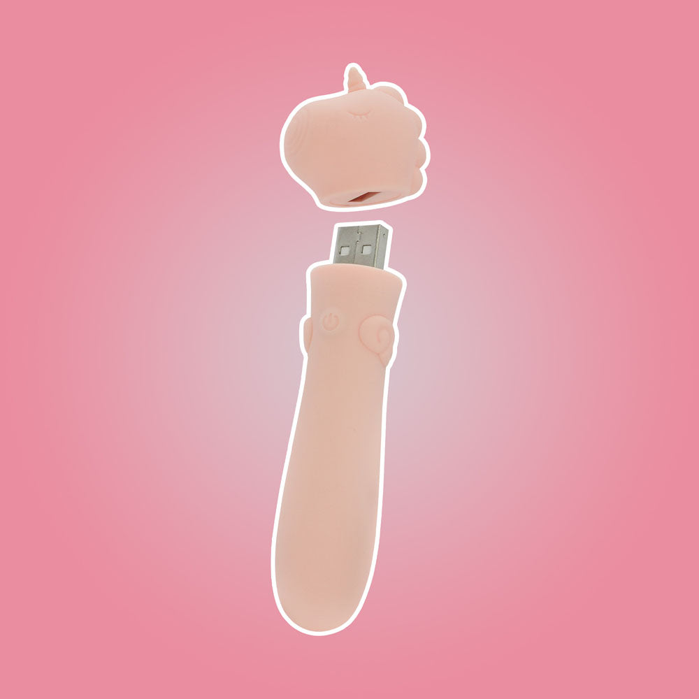 Unihorn Usb Bullet Heart Throb Coral Usb Rechargeable Vibrating Bullet