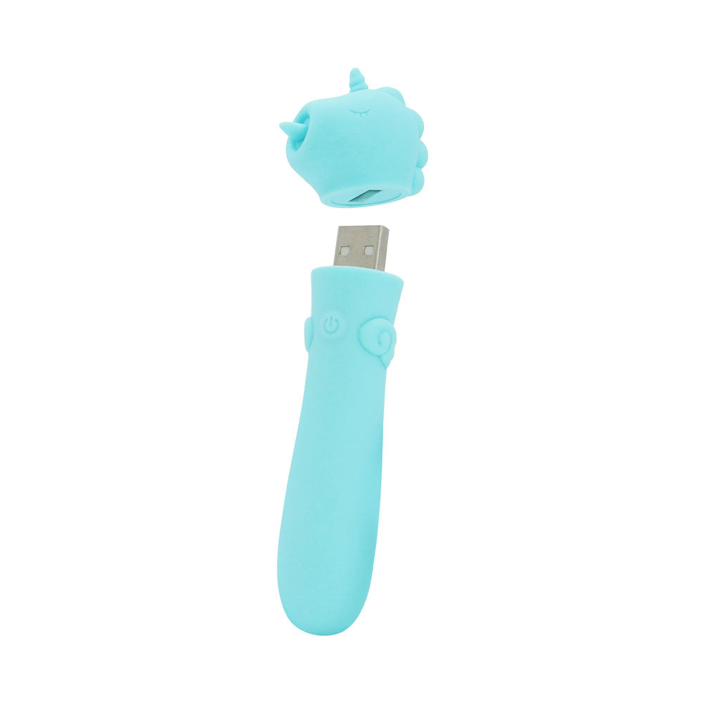 Unihorn Usb Bullet Mount'n Peak Teal Usb Rechargeable Vibrating Bullet
