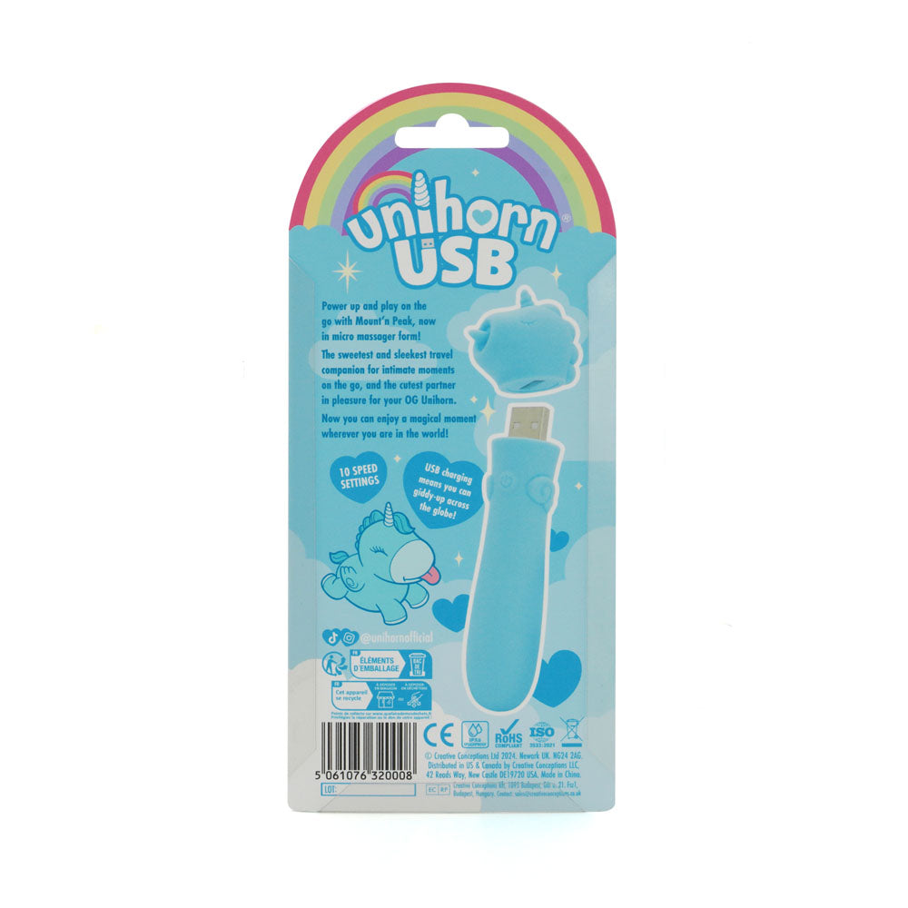 Unihorn Usb Bullet Mount'n Peak Teal Usb Rechargeable Vibrating Bullet