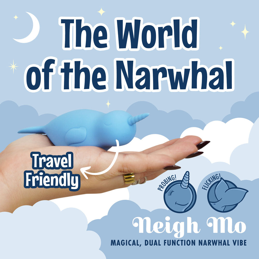 Unihorn Of The Sea Neigh Mo The Narwhal Blue Usb Rechargeable Dual Motor Stimulator