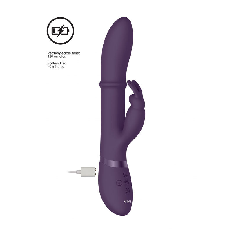 Vive Halo Purple 24.5 Cm Usb Rechargeable Rabbit Vibrator