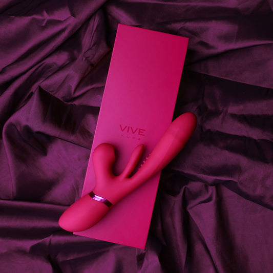 Vive Ena Pink Pink 25 Cm Usb Rechargeable Thrusting Vibrator With Air Wave Stimulator