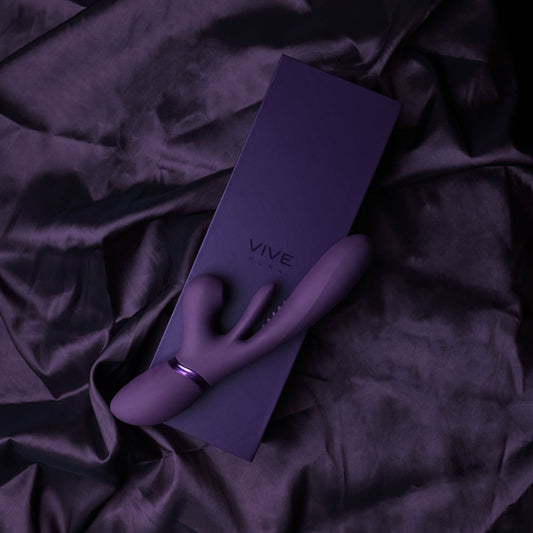 Vive Ena Purple Purple 25 Cm Usb Rechargeable Thrusting Vibrator With Air Wave Stimulator