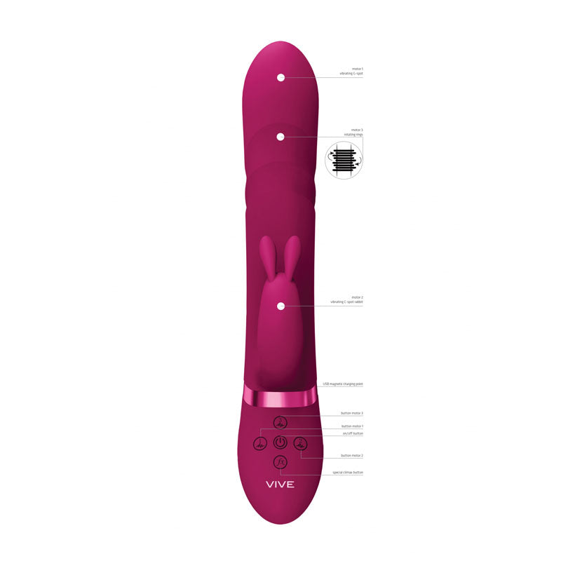 Vive Nari Pink Pink 24.1 Cm Usb Rechargeable Rabbit Vibrator