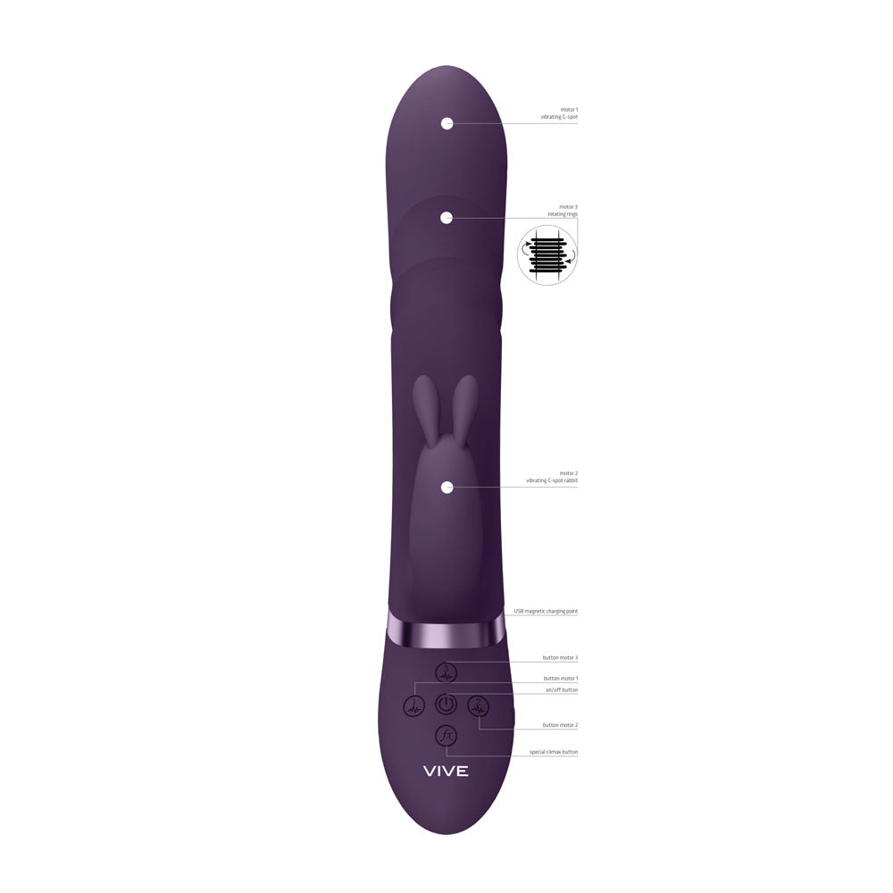 Vive Nari Purple Purple 24.1 Cm Usb Rechargeable Rabbit Vibrator