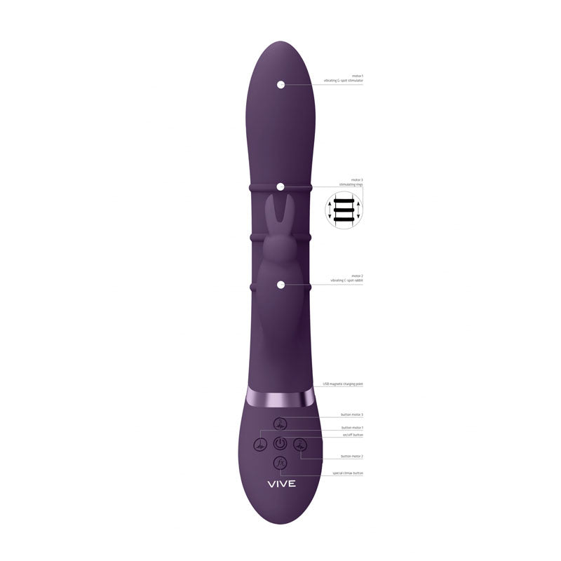 Vive Sora Purple Purple 24.2 Cm Usb Rechargeable Rabbit Vibrator