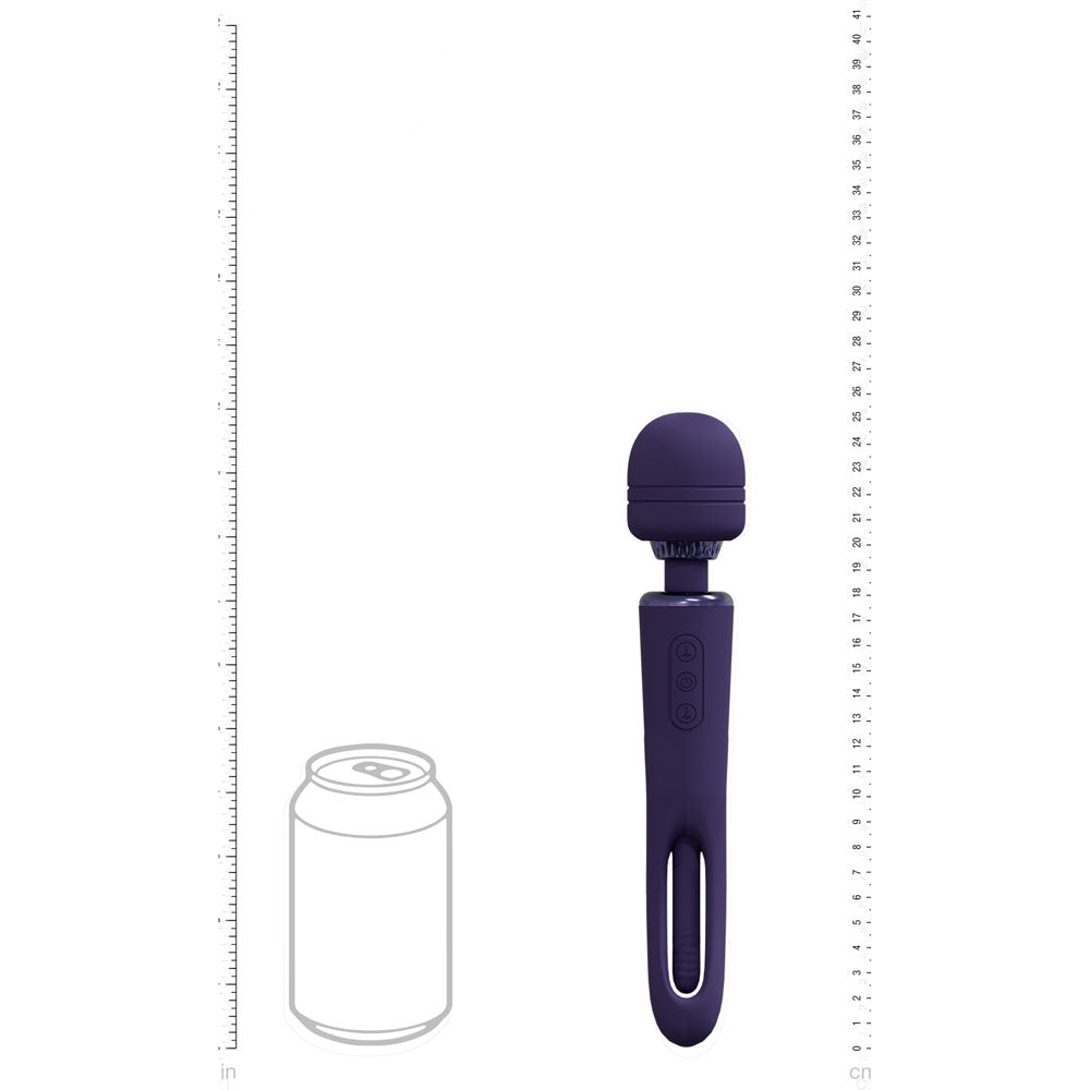 Vive Kiku Purple Purple 25.2 Cm Usb Rechargeable Dual End Massage Wand With Flapping Tip