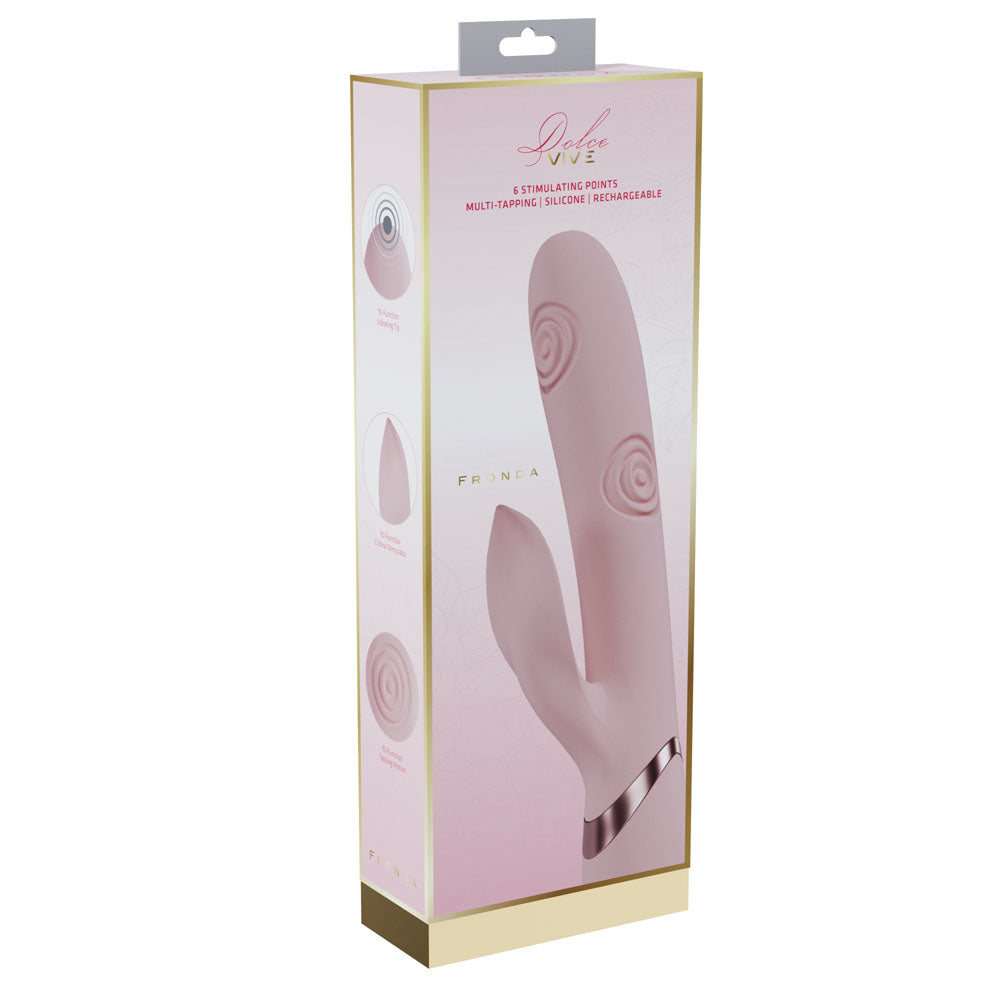 Vive Fronda Pink Pink 25 Cm Usb Rechargeable Tapping Rabbit Vibrator