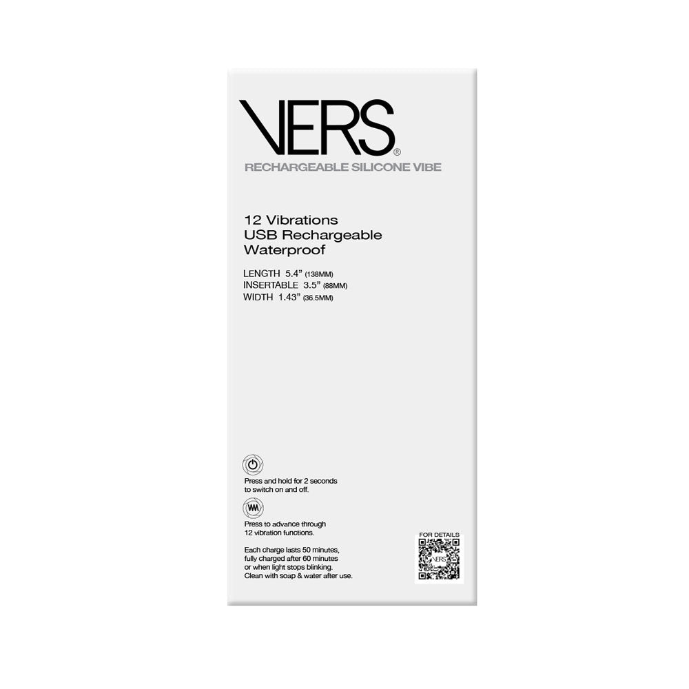 Vers Rechargeable Silicone G Spot Vibe Black 13.8 Cm Usb Rechargeable Vibrator