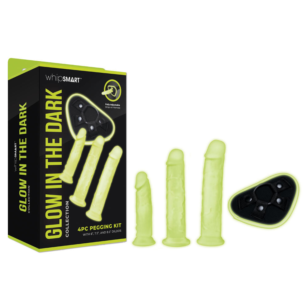 Whip Smart Glow In The Dark 4pc Pegging Kit Glow In Dark Strap On Kit