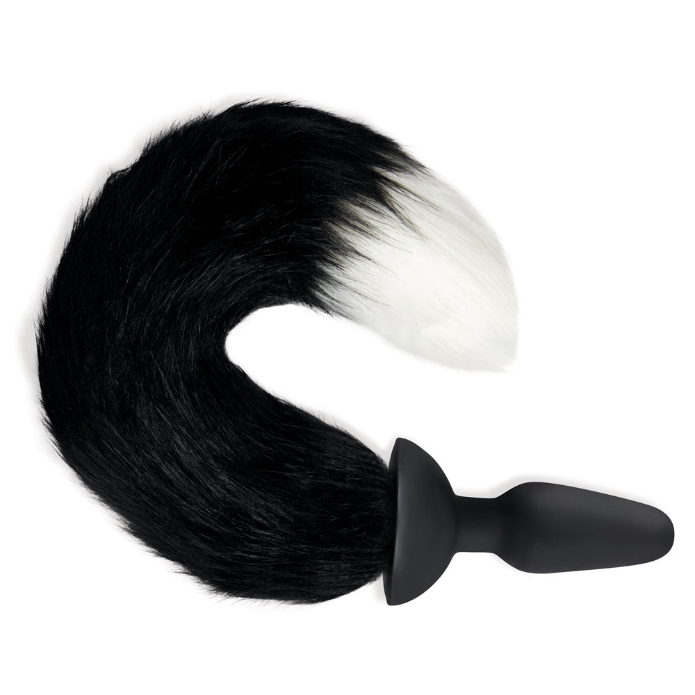 Whip Smart Furry Tales Silicone Foxtail Rechargeable Butt Plug Black 9.5 Cm Vibrating Butt Plug With Black Fox Tail & Remote Control
