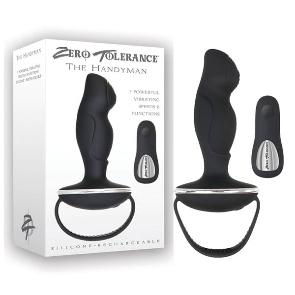 Zero Tolerance The Handyman Black Usb Rechargeable Vibrating Anal Plug With Remote