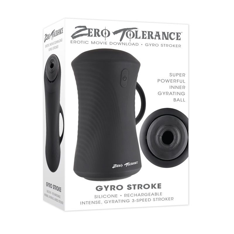 Zero Tolerance Gyro Stroke Black Usb Rechargeable Powered Masturbator