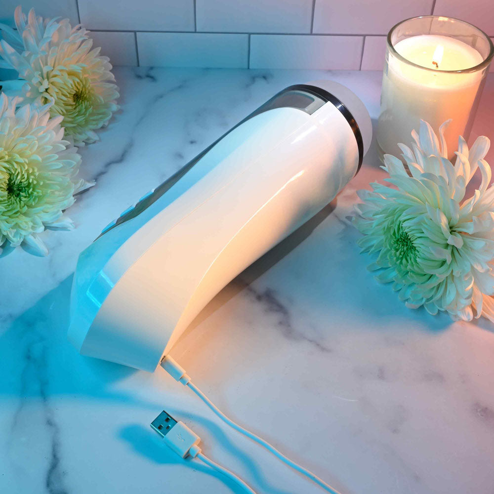 Zero Tolerance Stroking Buddy White Usb Rechargeable Vibrating & Thrusting Stroker